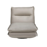 Fauteuil pivotant en cuir gris taupe