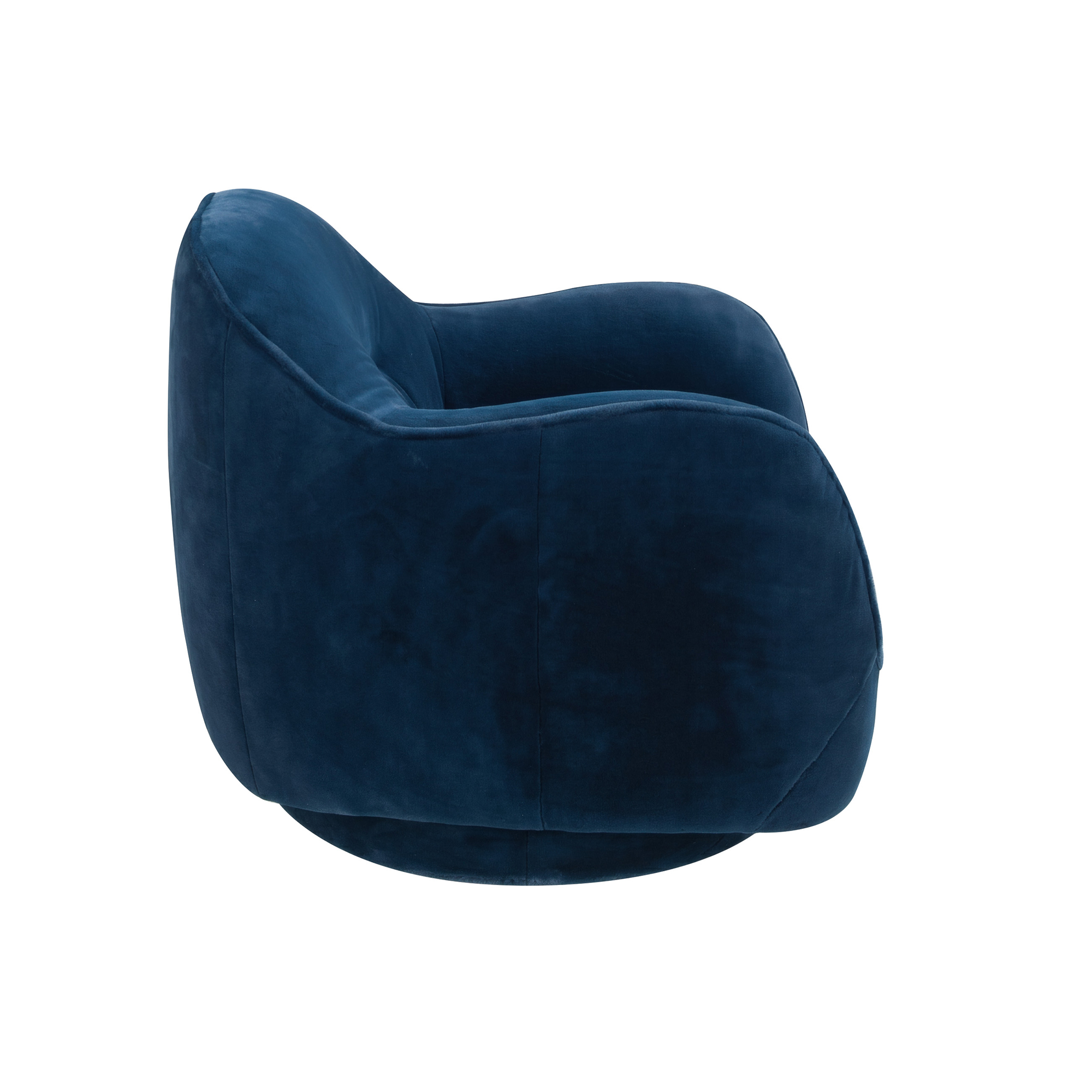 Fauteuil pivotant en velours bleu foncé Fauteuil pivotant en velours bleu foncé