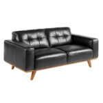 2-seater sofa upholstered in tufted leather