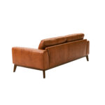 3-seater sofa upholstered in leather with Walnut wood legs