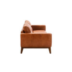 3-seater sofa upholstered in leather with Walnut wood legs