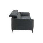 3-Sitzer-Sofa mit Lederbezug und schwarzen Stahlbeinen