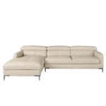 Left chaise longue sofa sand leather