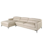 Left chaise longue sofa sand leather