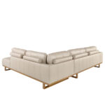 Rechtes Ecksofa in Leder sand