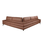 Brown leather modular relax corner sofa