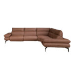 Brown leather modular relax corner sofa