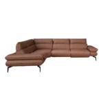 Brown leather modular relax corner sofa