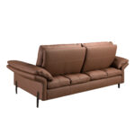 Brown leather 3-seater sofa