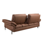 Brown leather 3-seater sofa