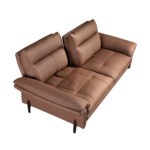 Brown leather 3-seater sofa