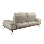Grey taupe leather 3-seater sofa
