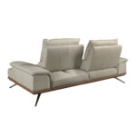 Grey taupe leather 3-seater sofa