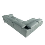 Sofá chaise longue relax izquierda piel verde turquesa