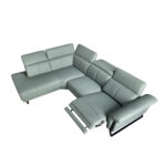 Sofá chaise longue relax izquierda piel verde turquesa