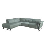 Sofá chaise longue relax izquierda piel verde turquesa