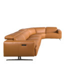 Brown leather modular relax corner sofa