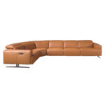 Brown leather modular relax corner sofa