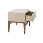 Прикроватная тумбочка из дерева цвета Серый шелк и орехового дерева