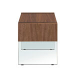 Walnut wood nightstand and tempered glass