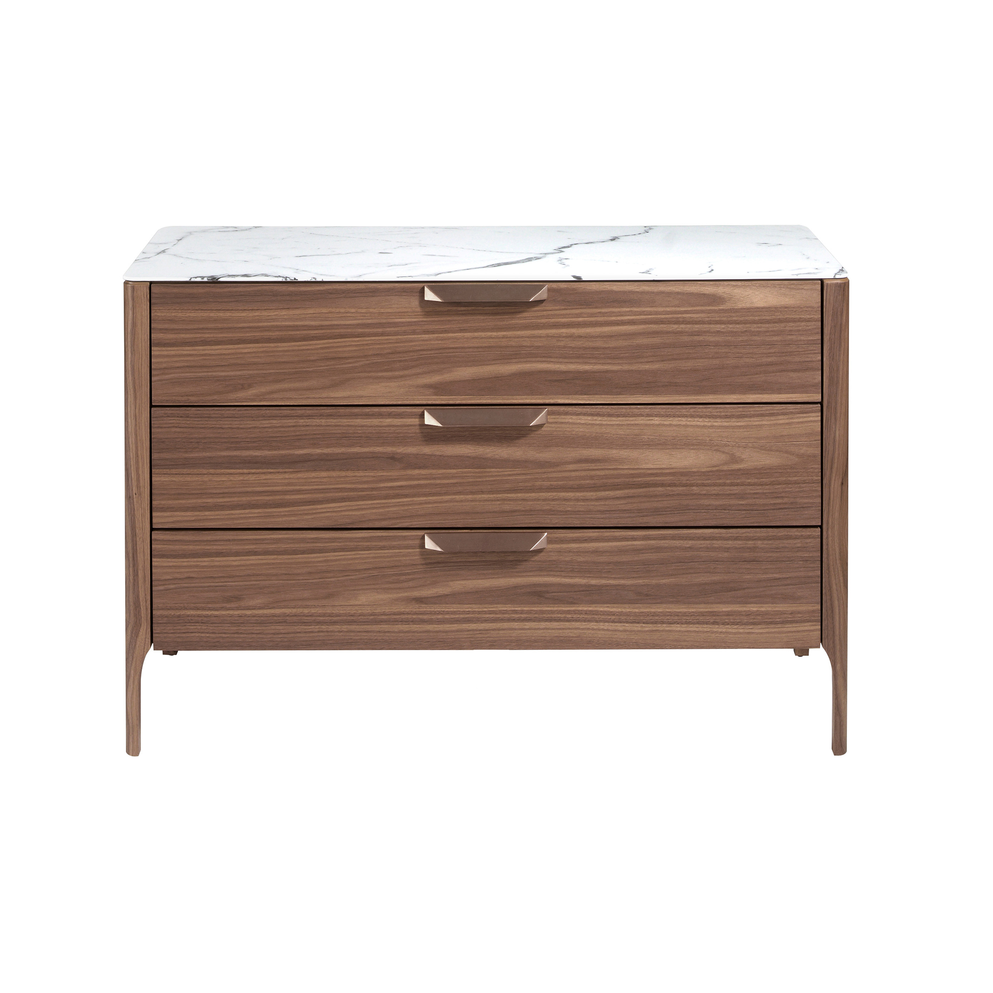 Walnut chest of drawers with marble-effect glass top Walnut chest of drawers with marble-effect glass top
