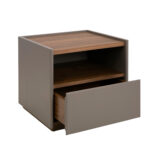 Bedside table walnut wood and MDF lacquered