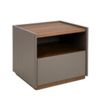 Bedside table walnut wood and MDF lacquered
