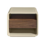 Table de chevet en bois de noyer et MDF laqué