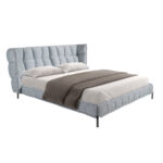 Cama tela color gris azulado claro
