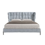 Cama tela color gris azulado claro