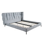 Cama tela color gris azulado claro