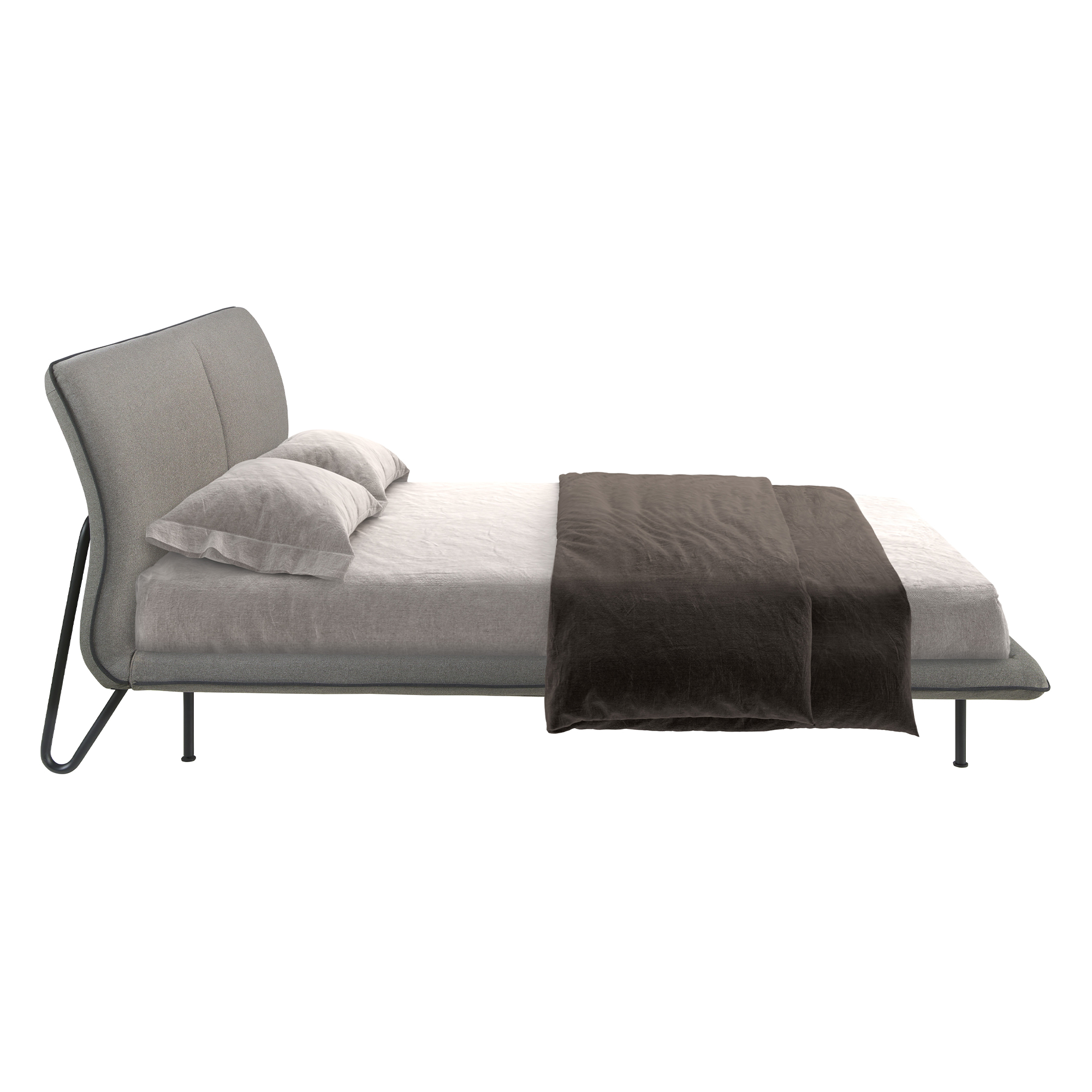 Lit en tissu gris foncé Lit en tissu gris foncé
