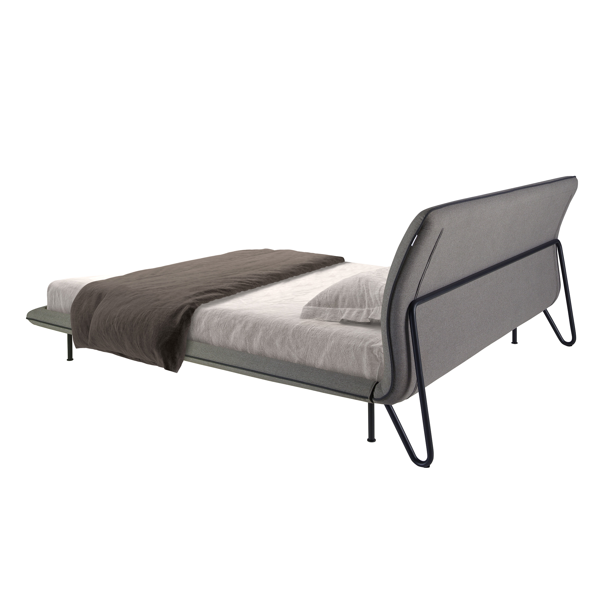 Lit en tissu gris foncé Lit en tissu gris foncé