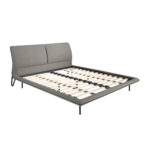 Lit en tissu gris foncé