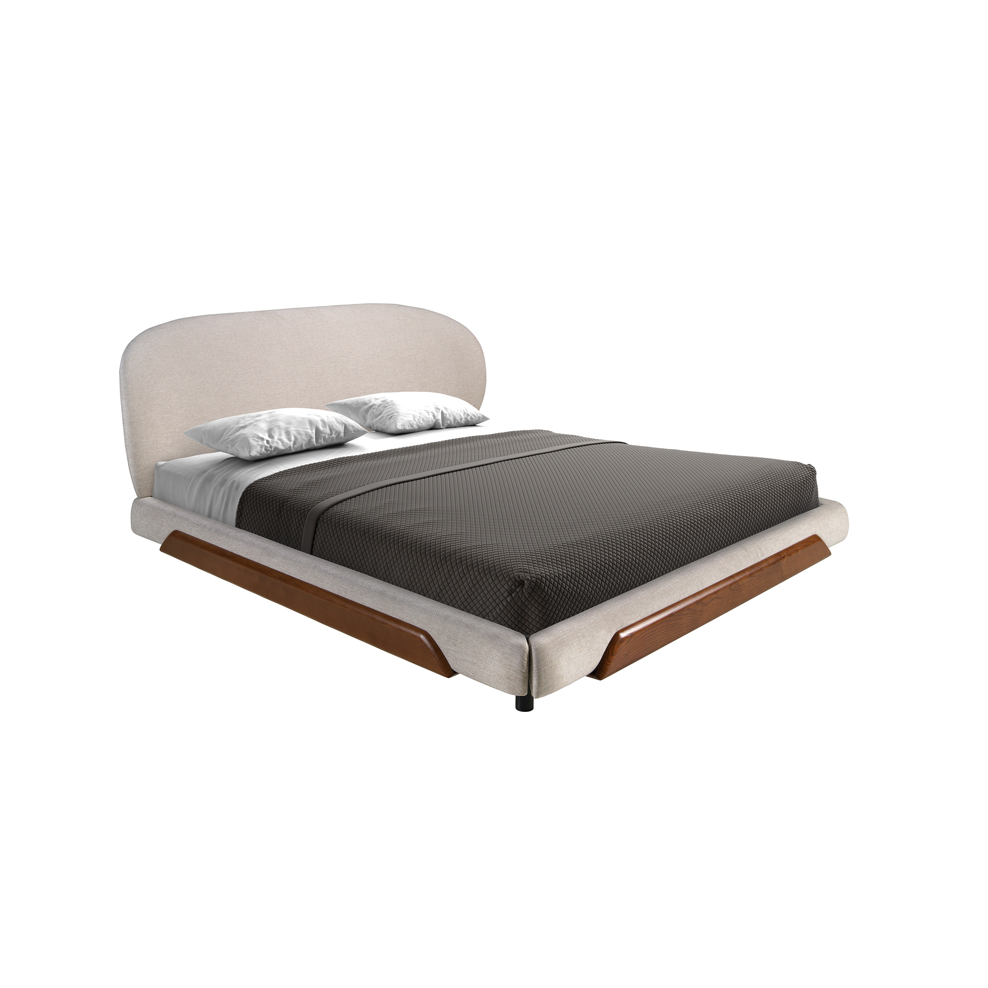 Lit en tissu gris clair Lit en tissu gris clair