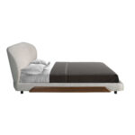Lit en tissu gris clair