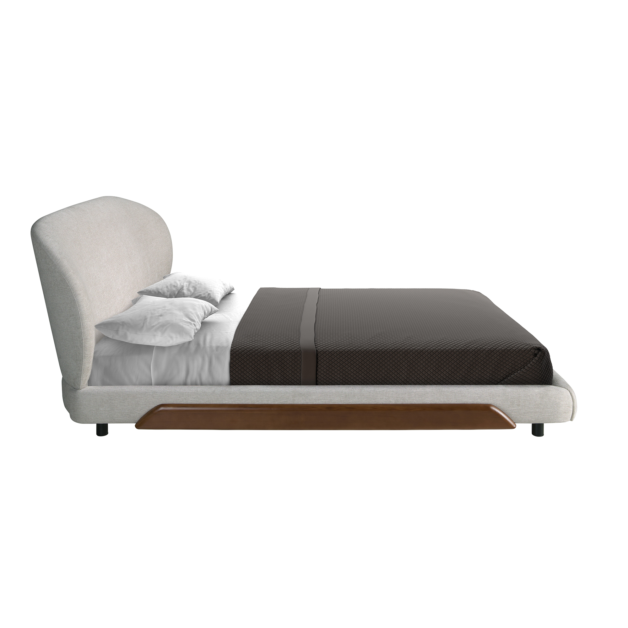 Lit en tissu gris clair Lit en tissu gris clair