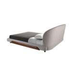 Lit en tissu gris clair