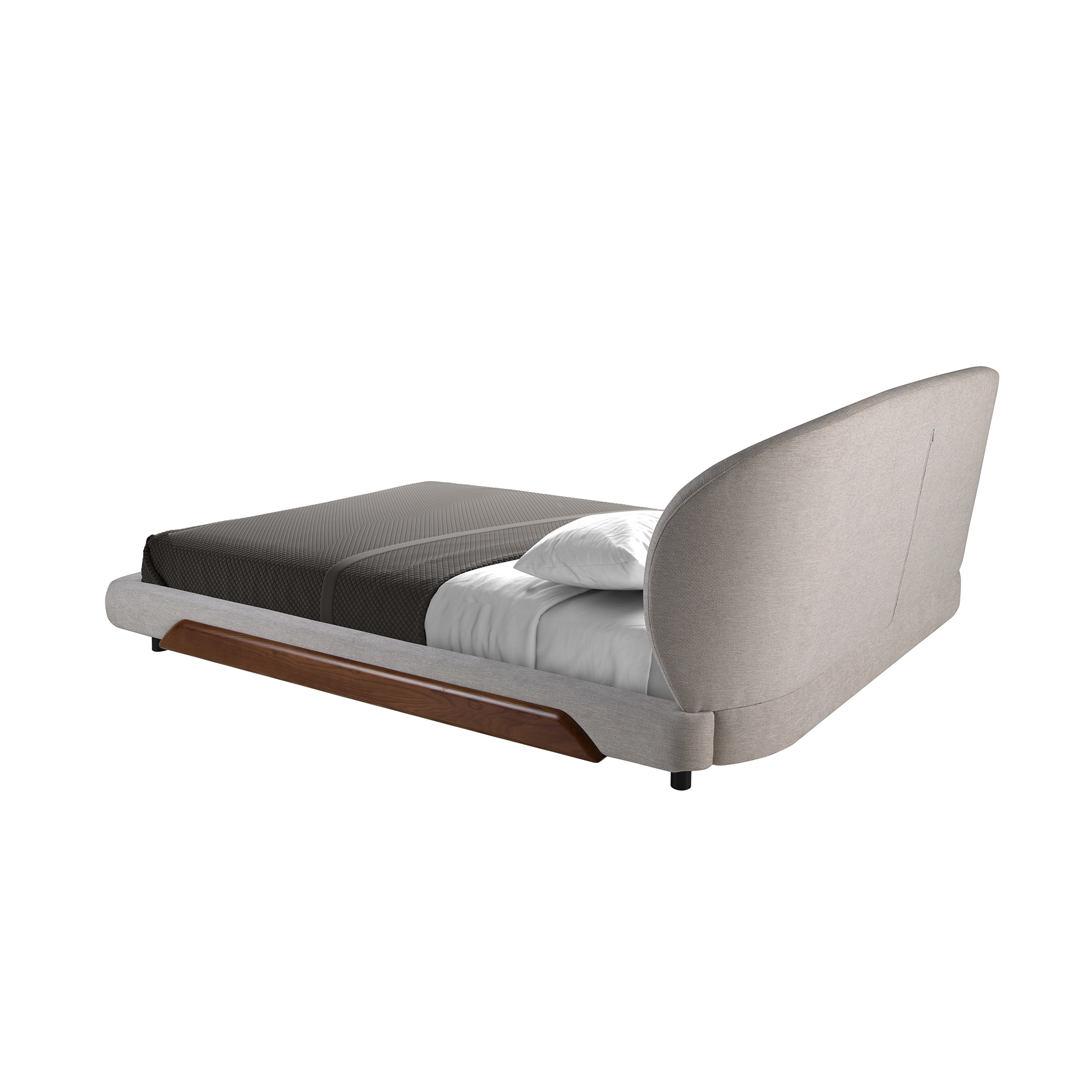 Lit en tissu gris clair Lit en tissu gris clair