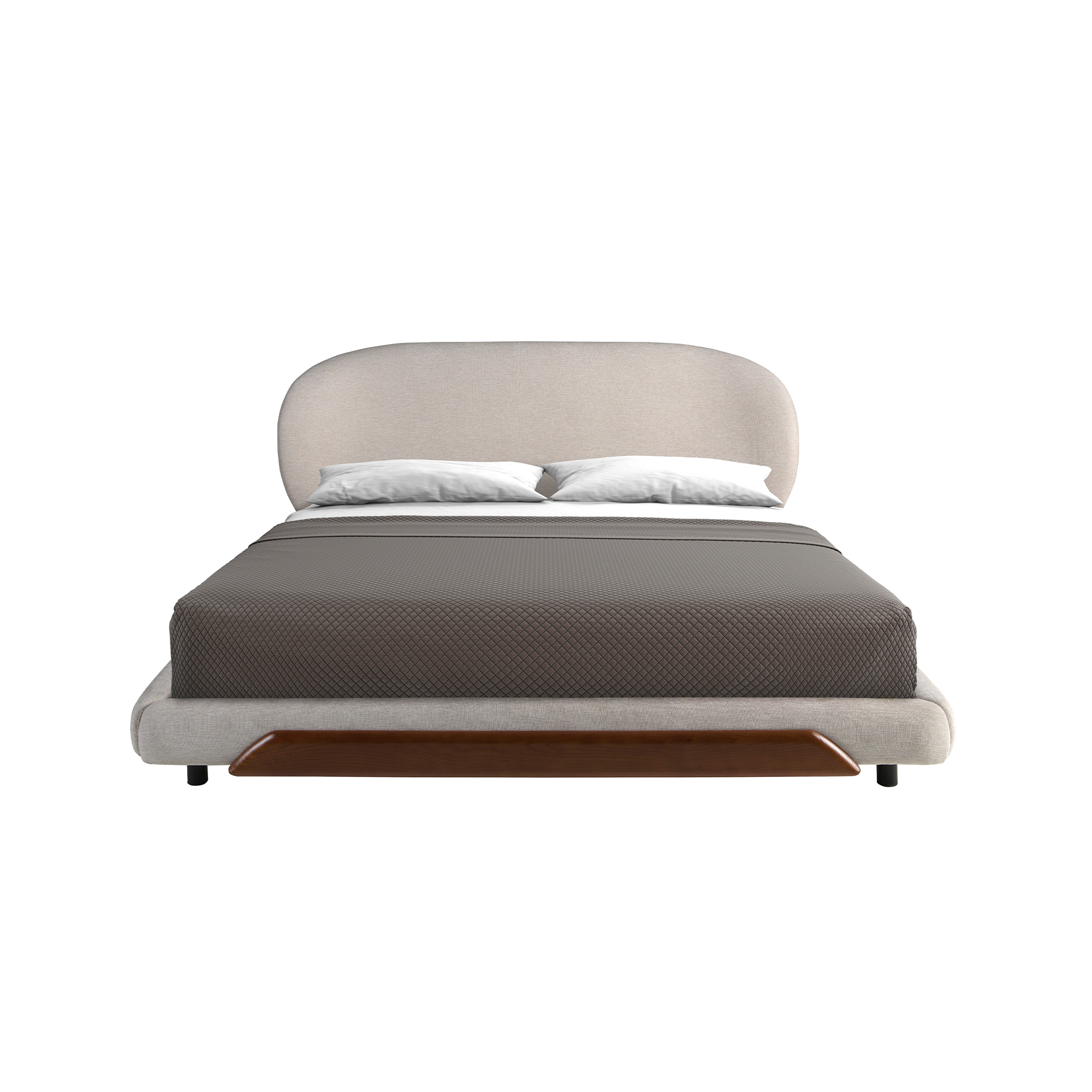 Lit en tissu gris clair Lit en tissu gris clair