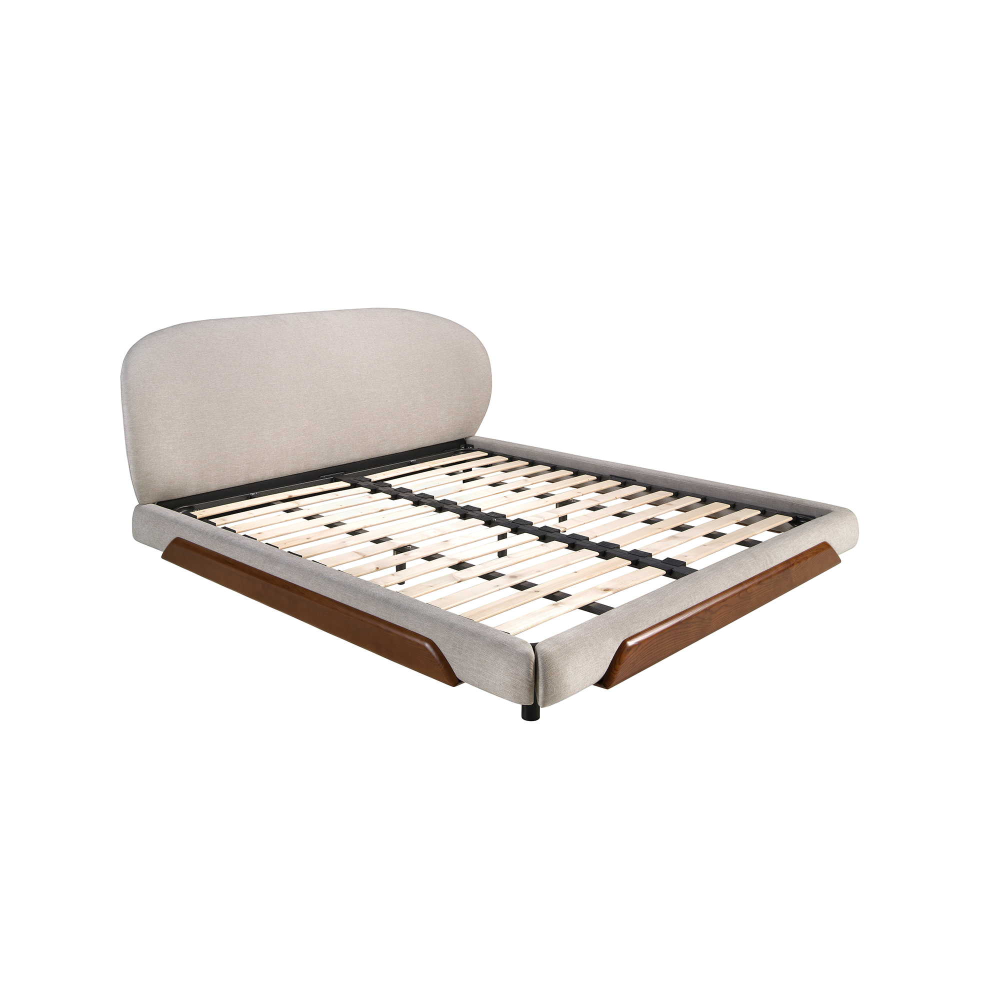 Lit en tissu gris clair Lit en tissu gris clair