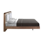 Lit en tissu coloris beige et gris