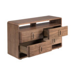 Комод из ореха и чёрного ПВХ