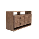 Комод из ореха и чёрного ПВХ