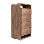 Chiffonier in noce e PVC nero