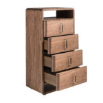 Chiffonier in noce e PVC nero