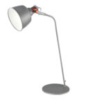 Table lamp in gray epoxy steel and bronze details