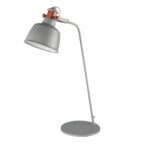 Table lamp in gray epoxy steel and bronze details