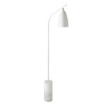 Lampada da terra in marmo calacatta e acciaio bianco