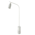 Lampada da terra in marmo calacatta e acciaio bianco